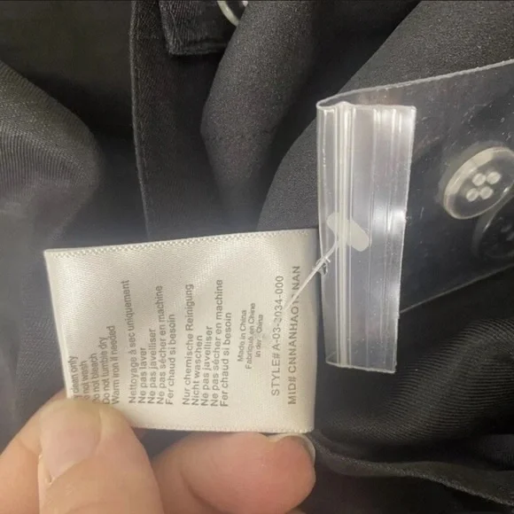 Anine Bing Carla Pleated Twill Wide Leg Trousers Pants Linen Blend Black Size 34 - Picture 9 of 13